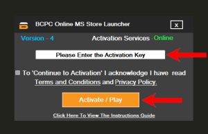 BCPC Online MS Launcher Interface