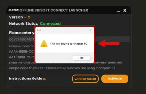 BCPC Offline Ubisoft Connect Launcher Key Is Bound To Another PC Issue